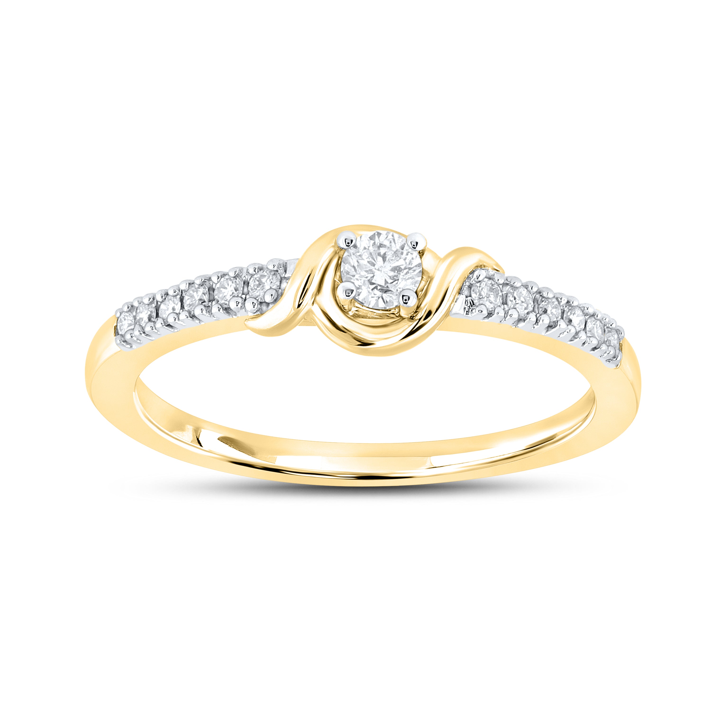 14kt Yellow Gold 0.20 CTW Natural Diamond Promise Ring