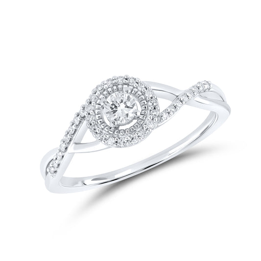 14kt White Gold 0.25 CTW Natural Diamond Promise Ring