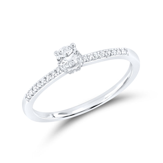 14kt White Gold 0.25 CTW Natural Diamond Promise Ring