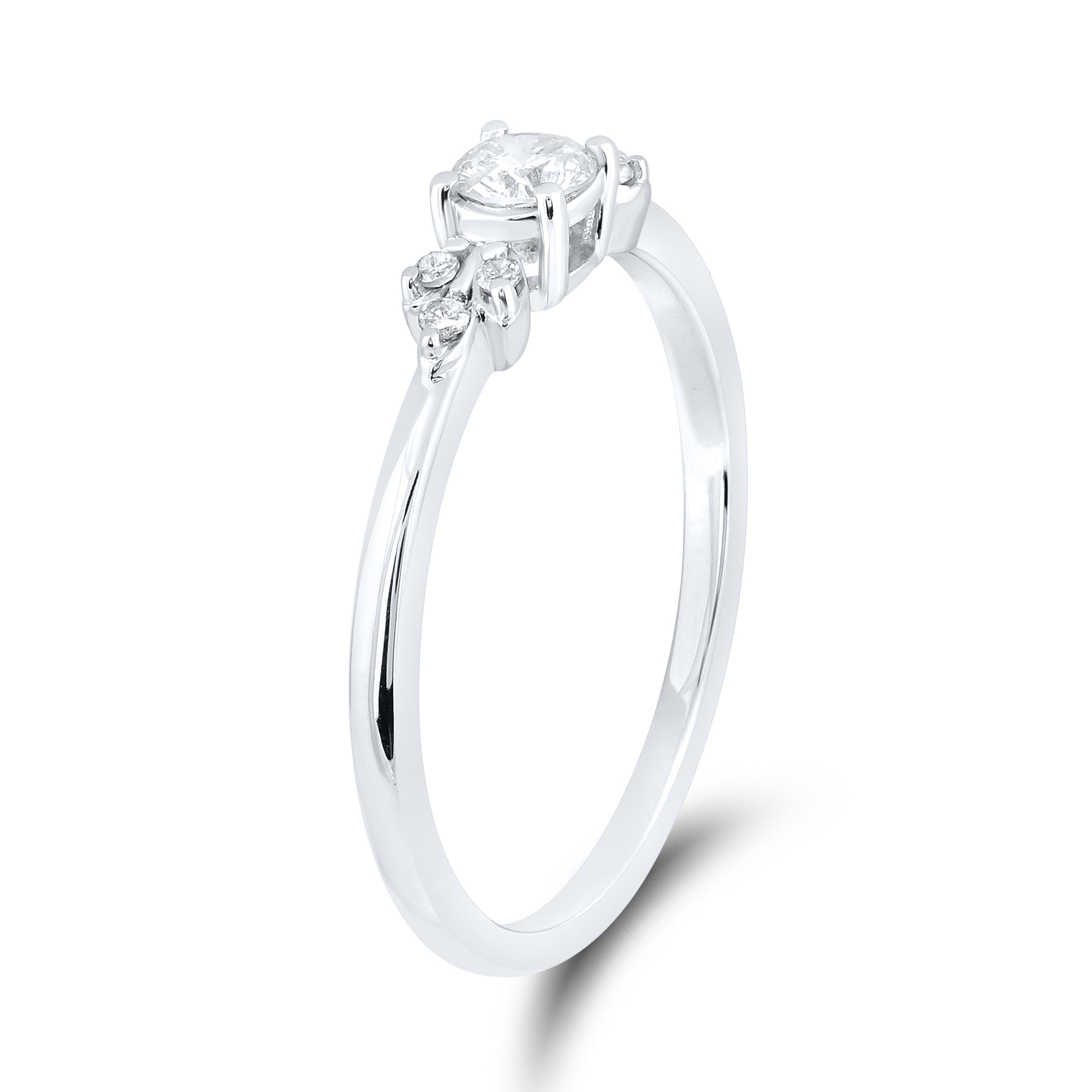 14kt White Gold 0.08 CTW Natural Diamond Promise Ring