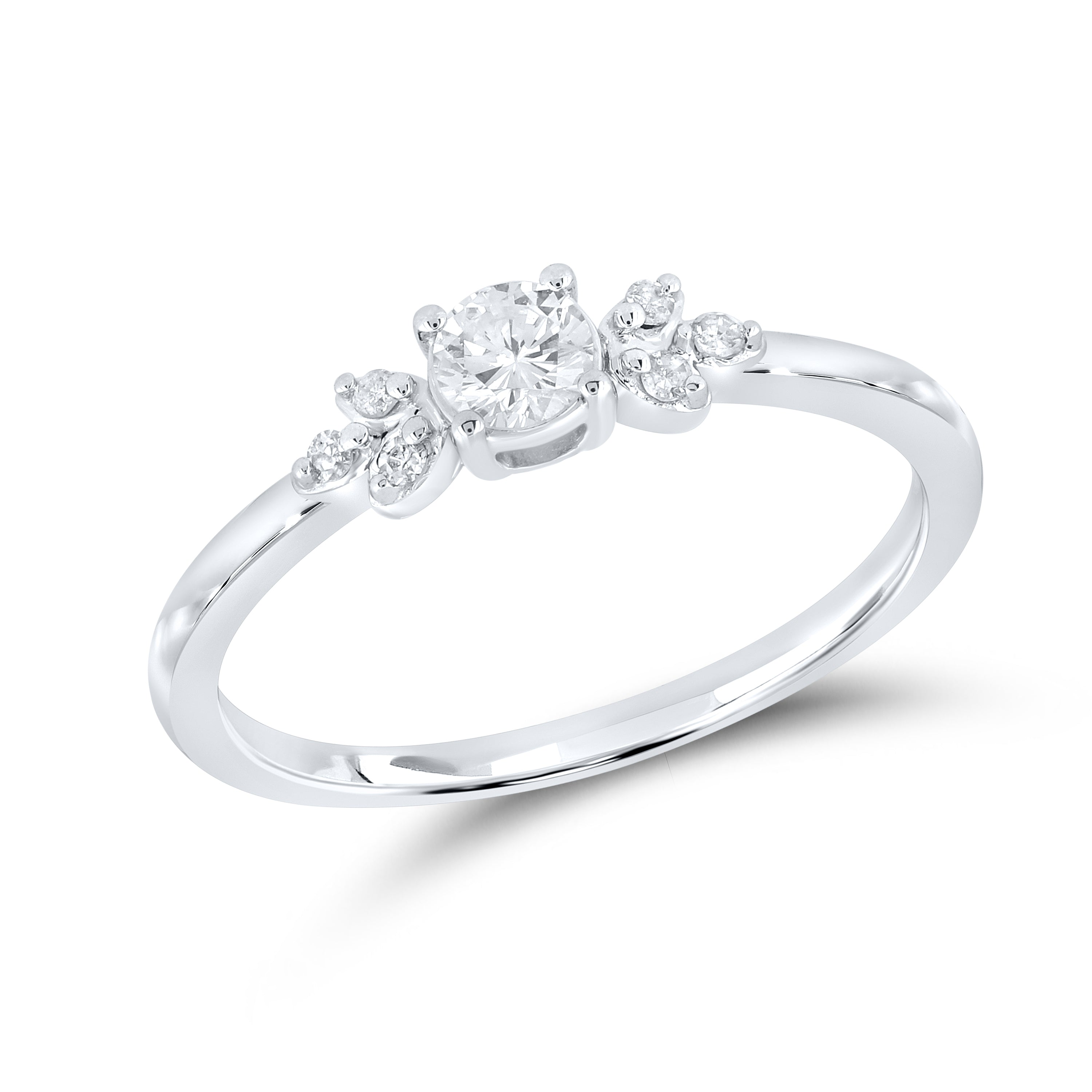 14kt White Gold 0.08 CTW Natural Diamond Promise Ring