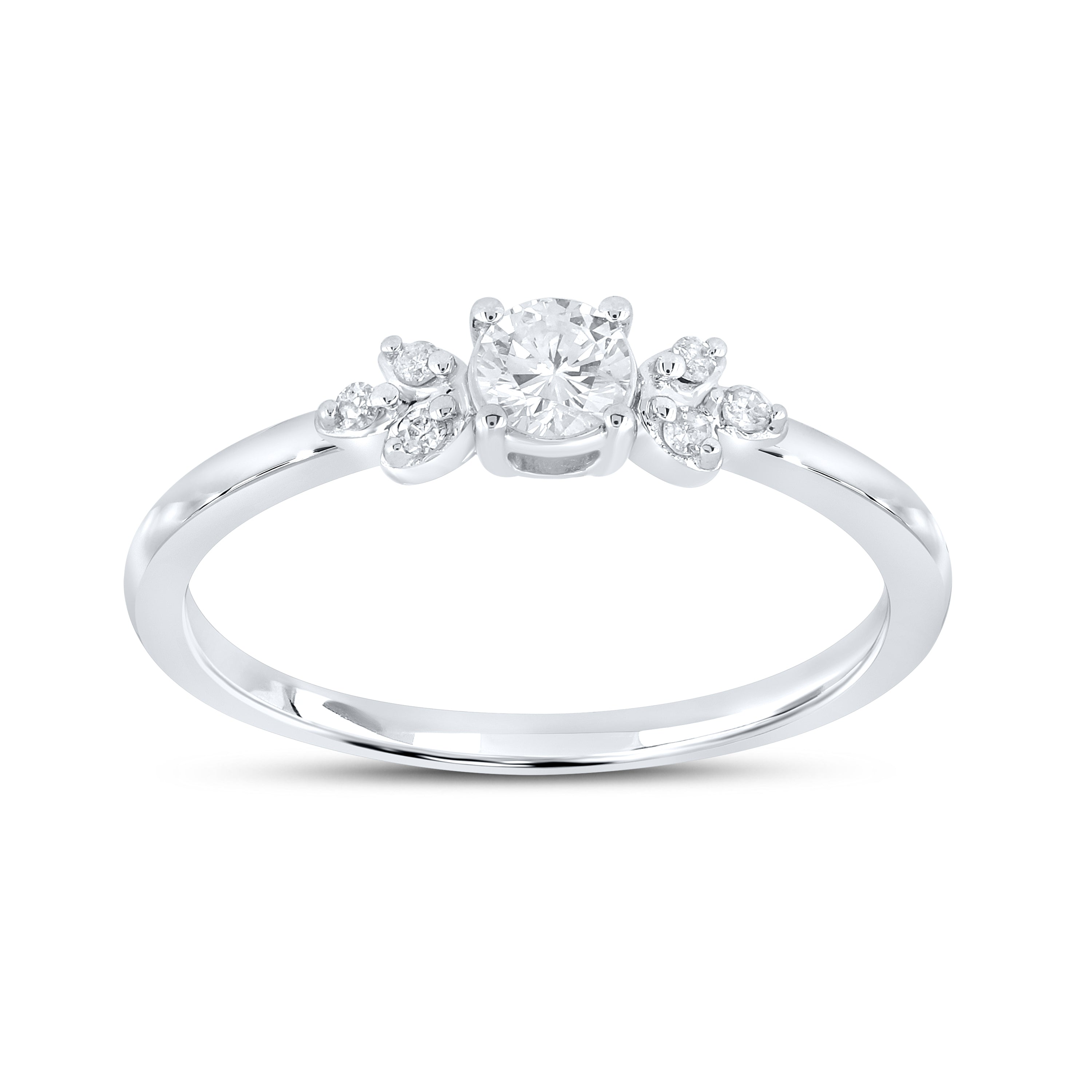 14kt White Gold 0.08 CTW Natural Diamond Promise Ring