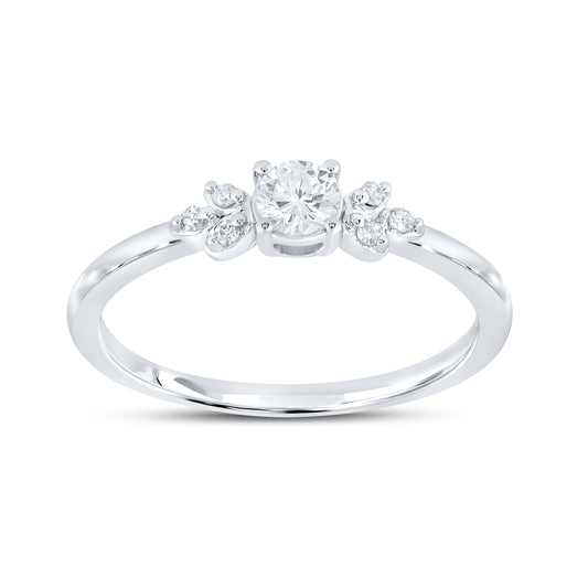 14kt White Gold 0.08 CTW Natural Diamond Promise Ring