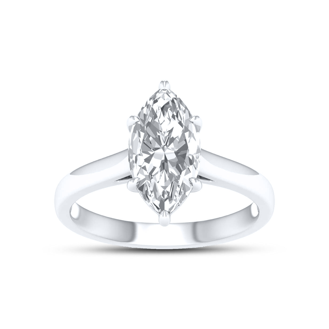 14KT White Gold 2 CTW Lab diamond Marquise Shape Solitaire Ring