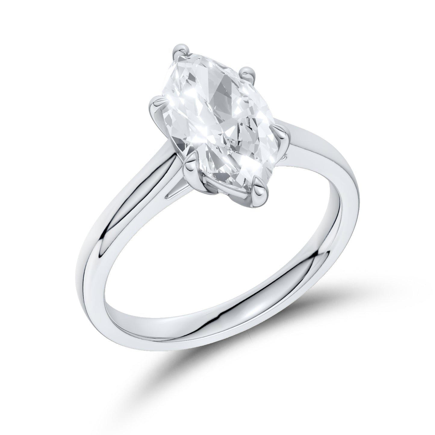 14kt White Gold 1.50 CTW Lab Diamond Marquise Shape Solitaire Ring