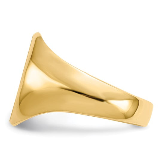 14kt Yellow Gold 11.0x15.0mm Closed Back Mens Signet Ring