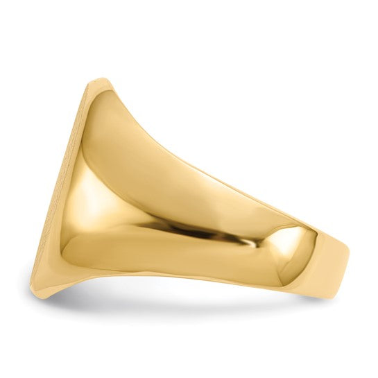 14kt Yellow Gold 11.5x16.0mm Closed Back Mens Signet Ring