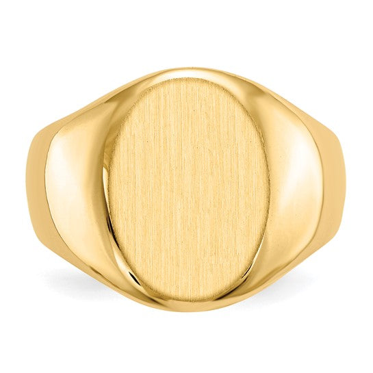 14kt Yellow Gold 11.5x16.0mm Closed Back Mens Signet Ring