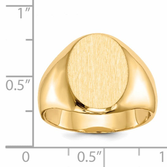 14kt Yellow Gold 11.5x16.0mm Closed Back Mens Signet Ring