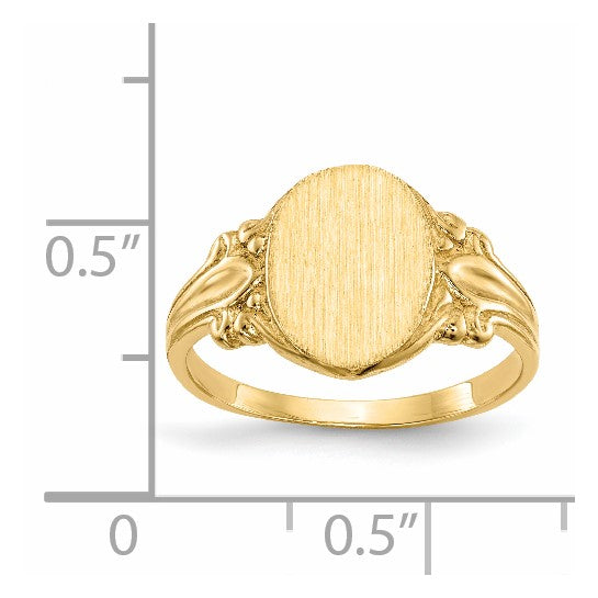 14kt Yellow Gold 8.0x10.0mm Closed Back Signet Ring