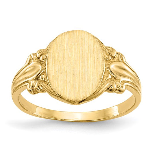 14kt Yellow Gold 8.0x10.0mm Closed Back Signet Ring