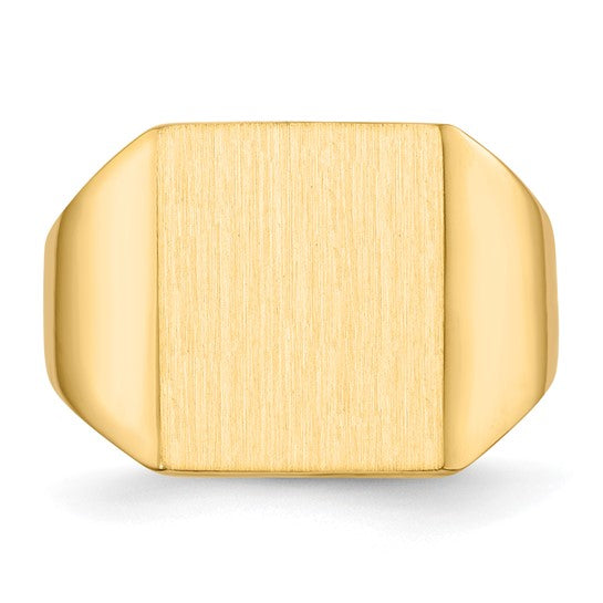 14kt Yellow Gold 13.5x15.0mm Closed Back Mens Signet Ring