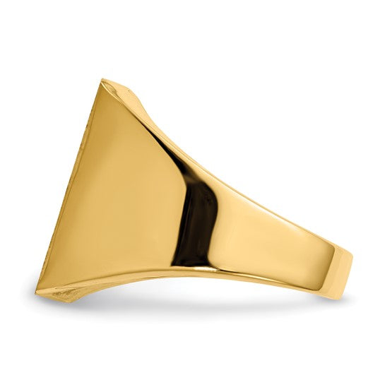 14kt Yellow Gold 15.0x17.0.0mm Closed Back Mens Signet Ring
