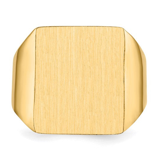 14kt Yellow Gold 15.0x17.0.0mm Closed Back Mens Signet Ring