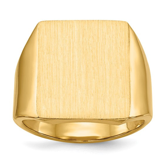 14kt Yellow Gold 15.0x17.0.0mm Closed Back Mens Signet Ring