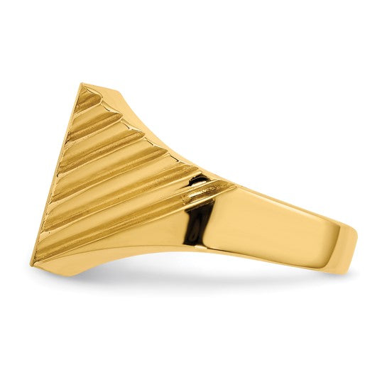 14kt Yellow Gold 13.0x13.0mm Closed Back Mens Signet Ring