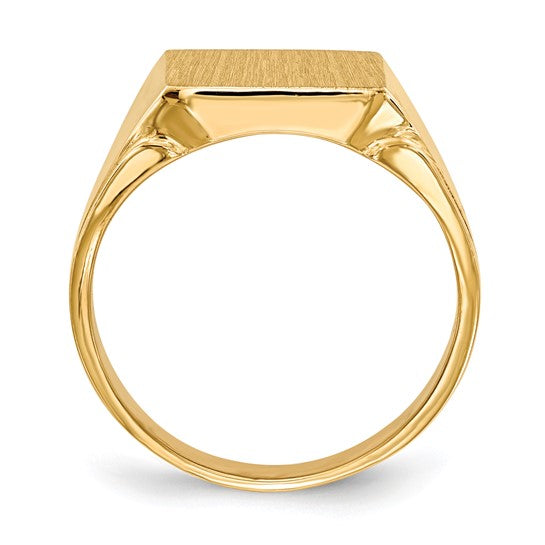 14kt Yellow Gold 12.0x12.0mm Open Back Mens Signet Ring