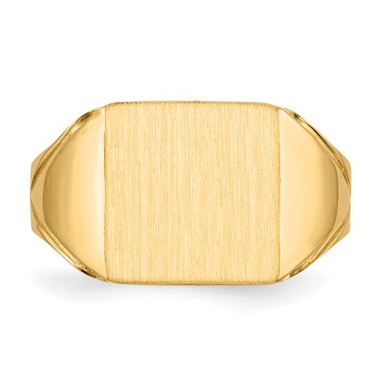 14kt Yellow Gold 12.0x12.0mm Open Back Mens Signet Ring