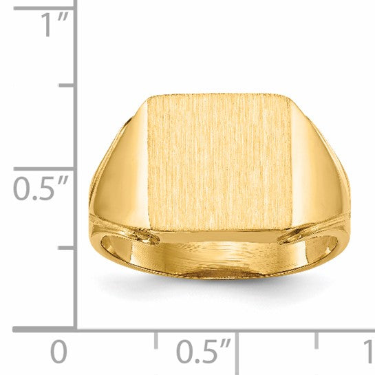 14kt Yellow Gold 12.0x12.0mm Open Back Mens Signet Ring