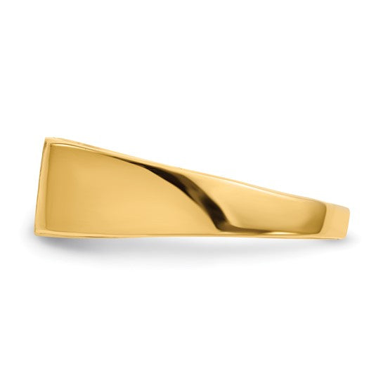 14kt Yellow Gold 12.5x6.5mm Closed Back Signet Ring