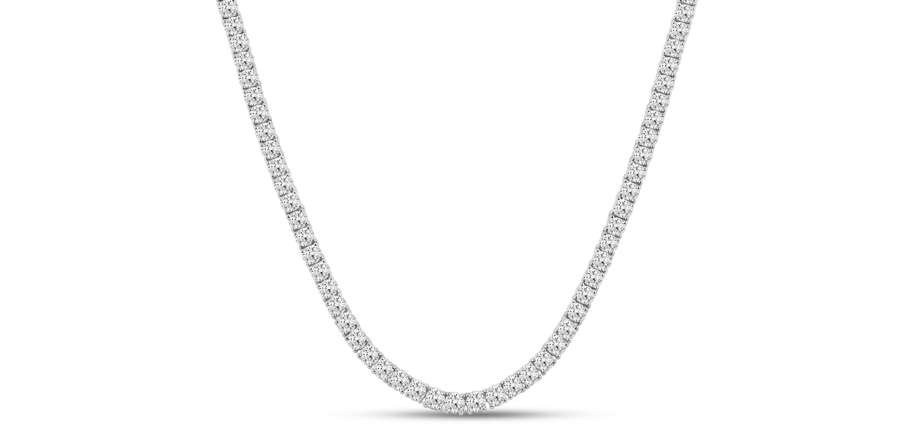 14kt White Gold 8.95 CTW Lab Diamond Necklace