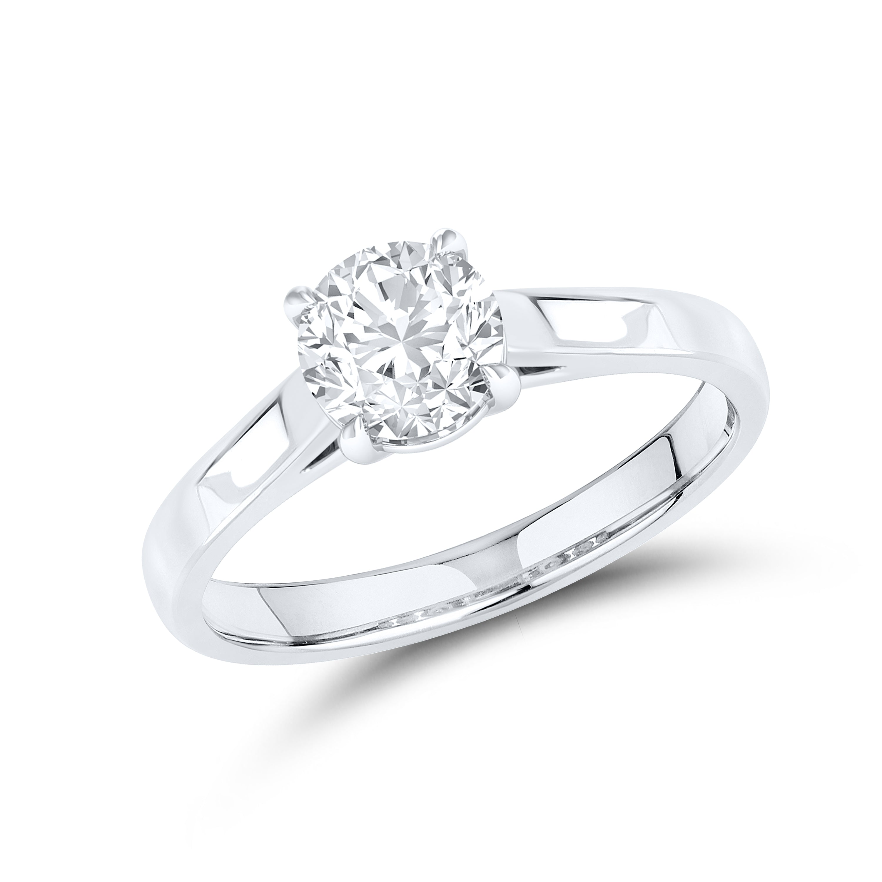 14kt White Gold 1 CTW Lab Diamond Round Shape Solitaire Ring