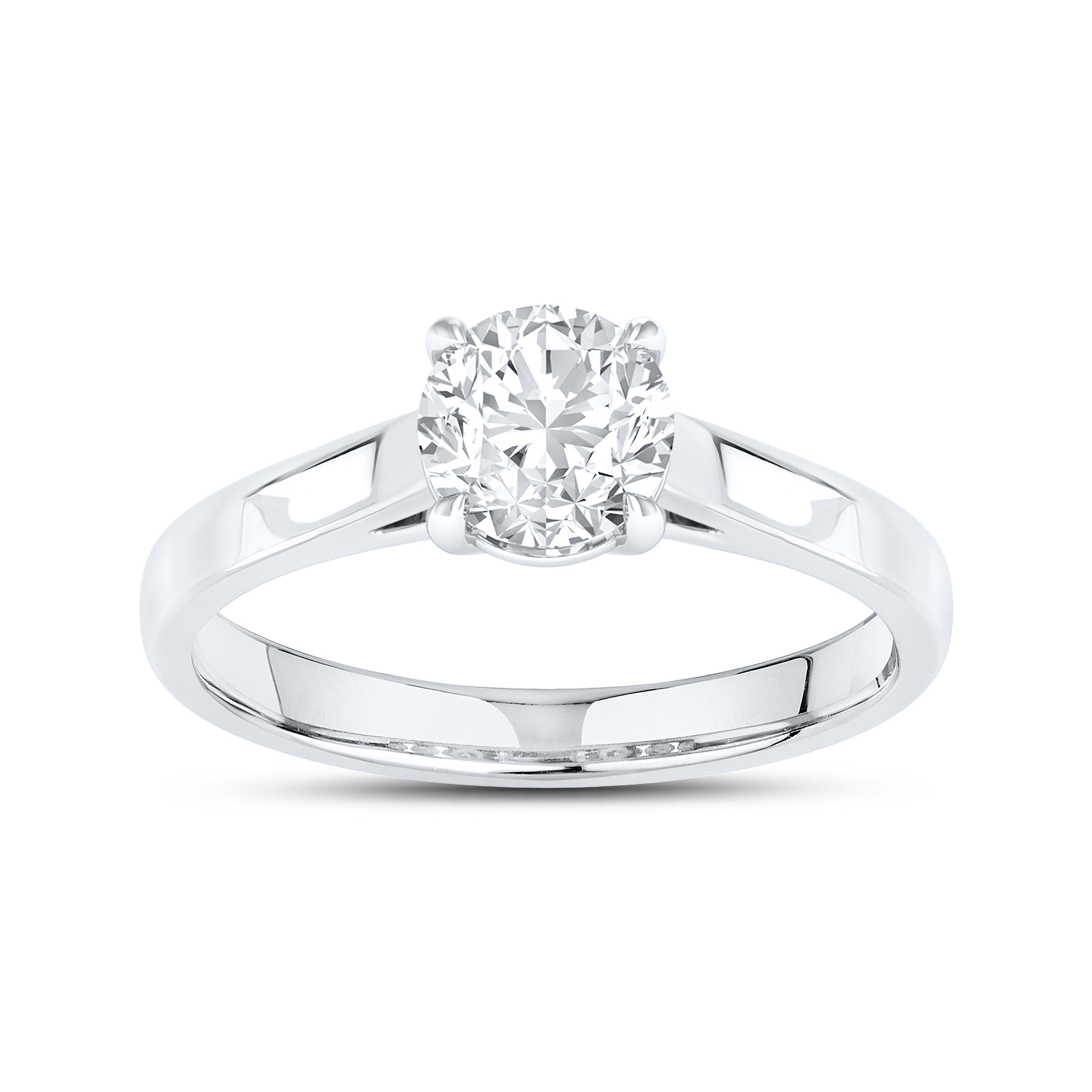 14kt White Gold 1 CTW Lab Diamond Round Shape Solitaire Ring