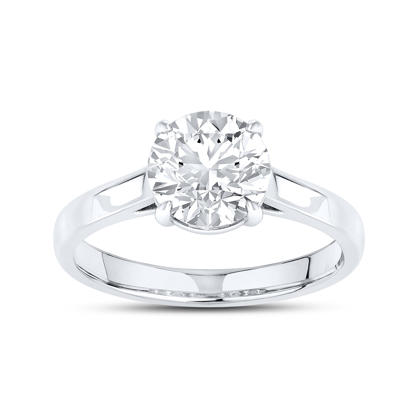 14KT White Gold 2 CTW Lab diamond Round Shape Solitaire Ring