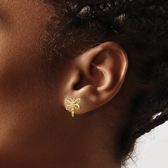 14kt Yellow Gold Madi K Dragonfly Post Earrings