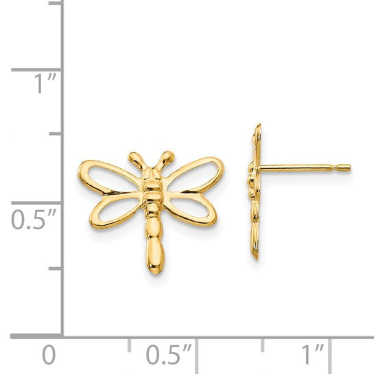 14kt Yellow Gold Madi K Dragonfly Post Earrings