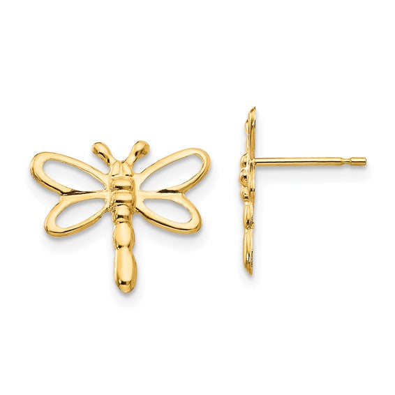 14kt Yellow Gold Madi K Dragonfly Post Earrings