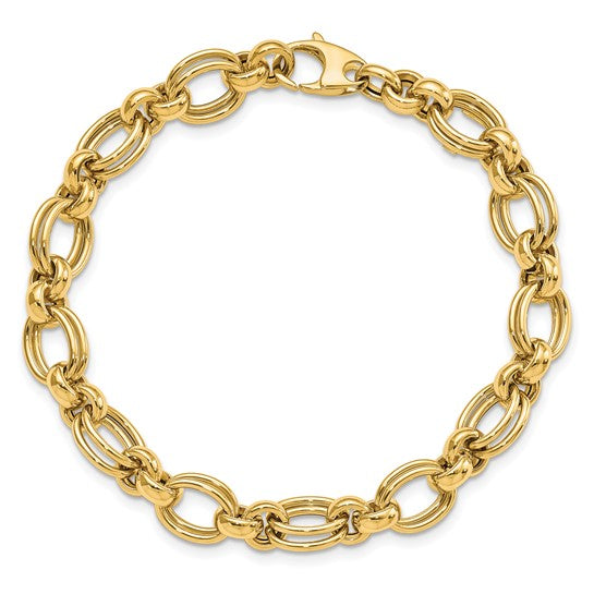 14kt Yellow Gold Polished Fancy Link Bracelet