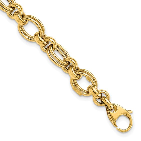 14kt Yellow Gold Polished Fancy Link Bracelet