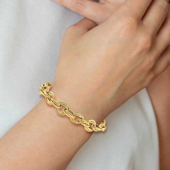 14KT Yellow Gold Polished Fancy Link Bracelet