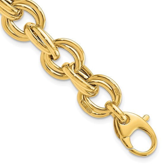 14KT Yellow Gold Polished Fancy Link Bracelet
