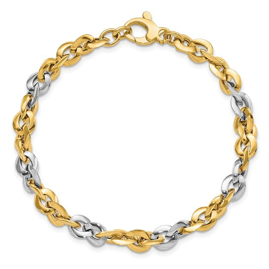 14kt Two-Tone Polished Bracelet