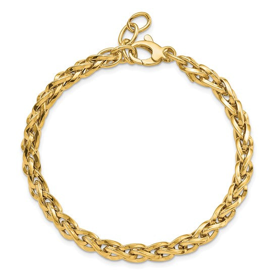 14kt Yellow Gold Polished w/1in Ext Bracelet