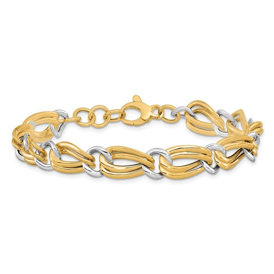 14kt Two-Tone Polished Bracelet