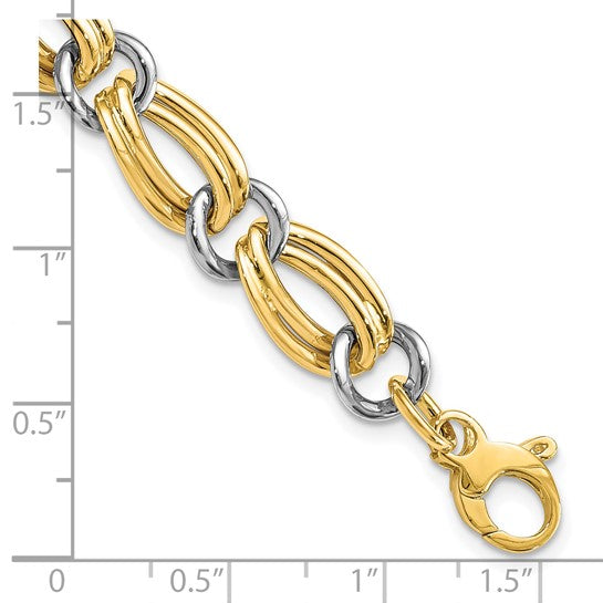14kt Two-Tone Polished Bracelet