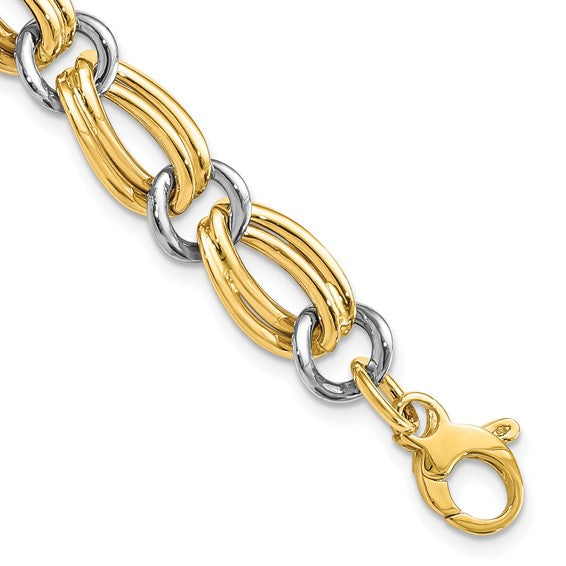 14kt Two-Tone Polished Bracelet