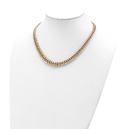 14kt Yellow Gold Polished Fancy Graduated Curb Chain Necklace