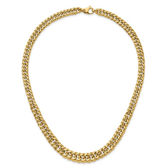 14kt Yellow Gold Polished Fancy Graduated Curb Chain Necklace