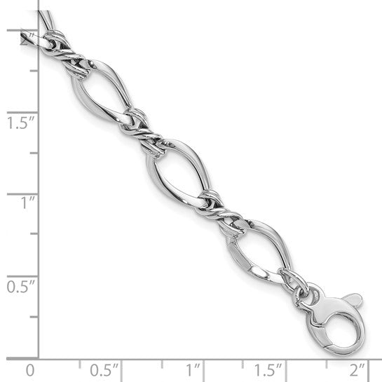 14kt White Gold Fancy Link 7.5in Bracelet