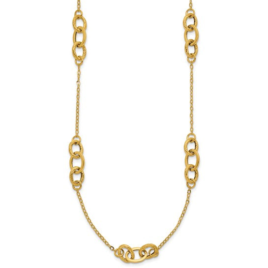14kt Yellow Gold Fancy 18 inch Necklace