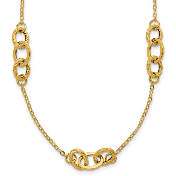 14kt Yellow Gold Fancy 18 inch Necklace