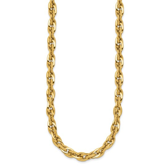 14kt Yellow Gold Polished Fancy Link Necklace
