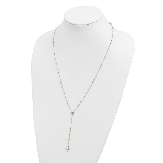 14kt Yellow Gold Polished Rosary 24 inch Necklace