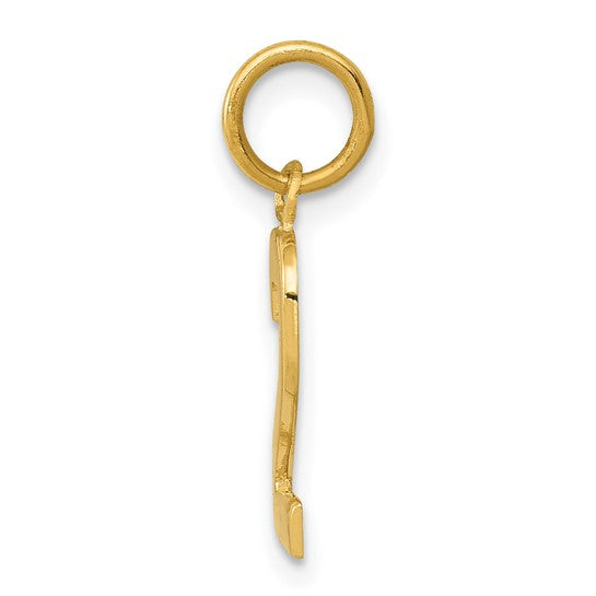 14kt Yellow Gold Small Polished Number 2 Charm