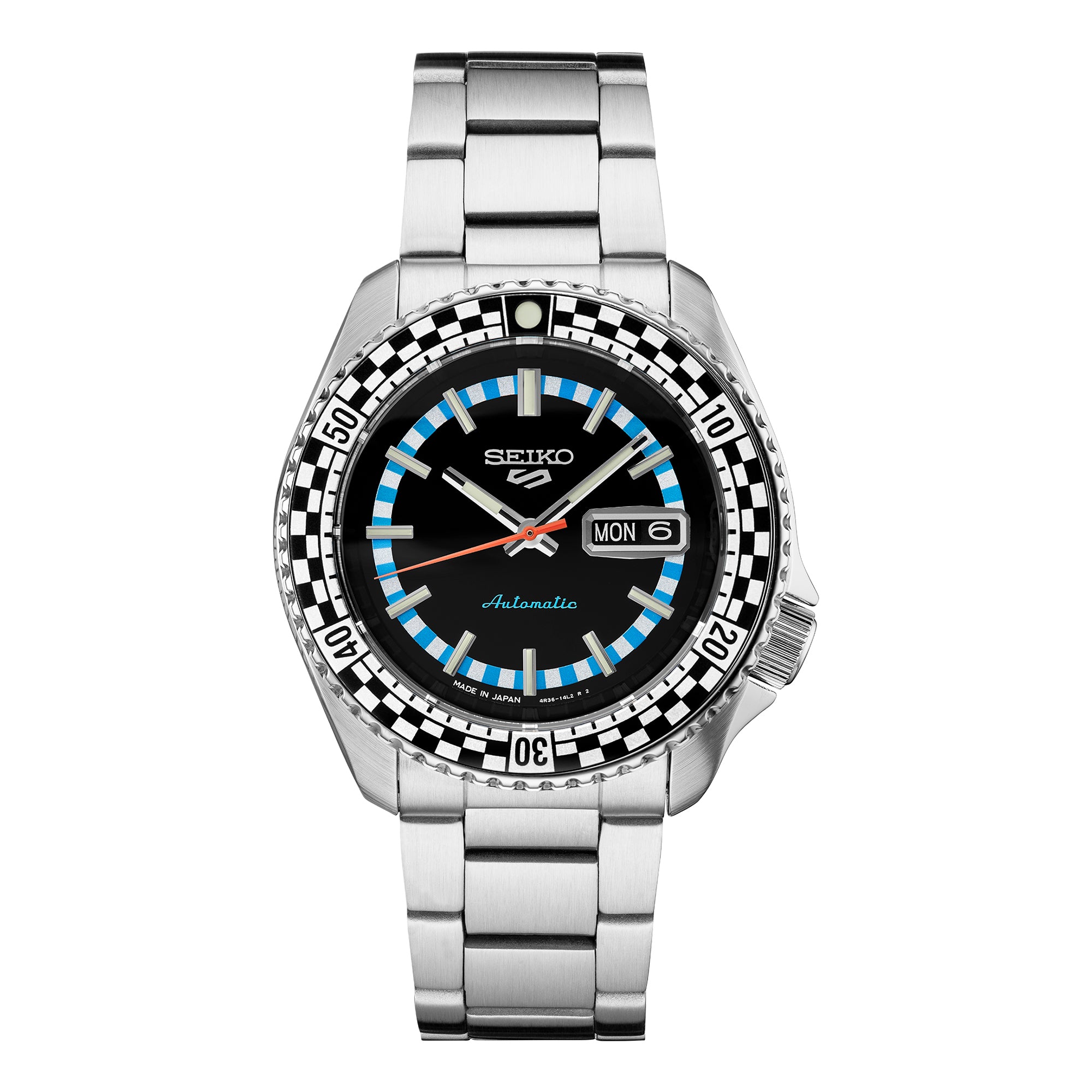 Men's Seiko 5 Sports Automatic Checker Flag Special Edition Watch