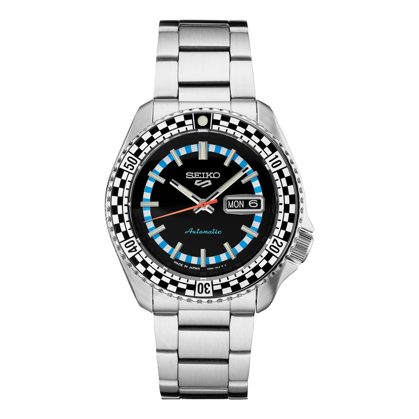 Men's Seiko 5 Sports Automatic Checker Flag Special Edition Watch SRPK67